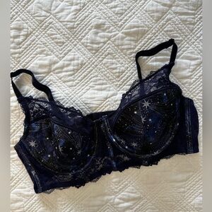 Adore Me Svana Contour Celestial Galaxy Print Balconette Long Line Bra EUC 40C